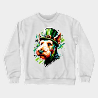 Airedale Terrier Celebrates Saint Patrick's Day Crewneck Sweatshirt
